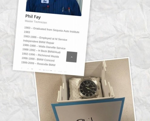 a watch and picture of a mechanic